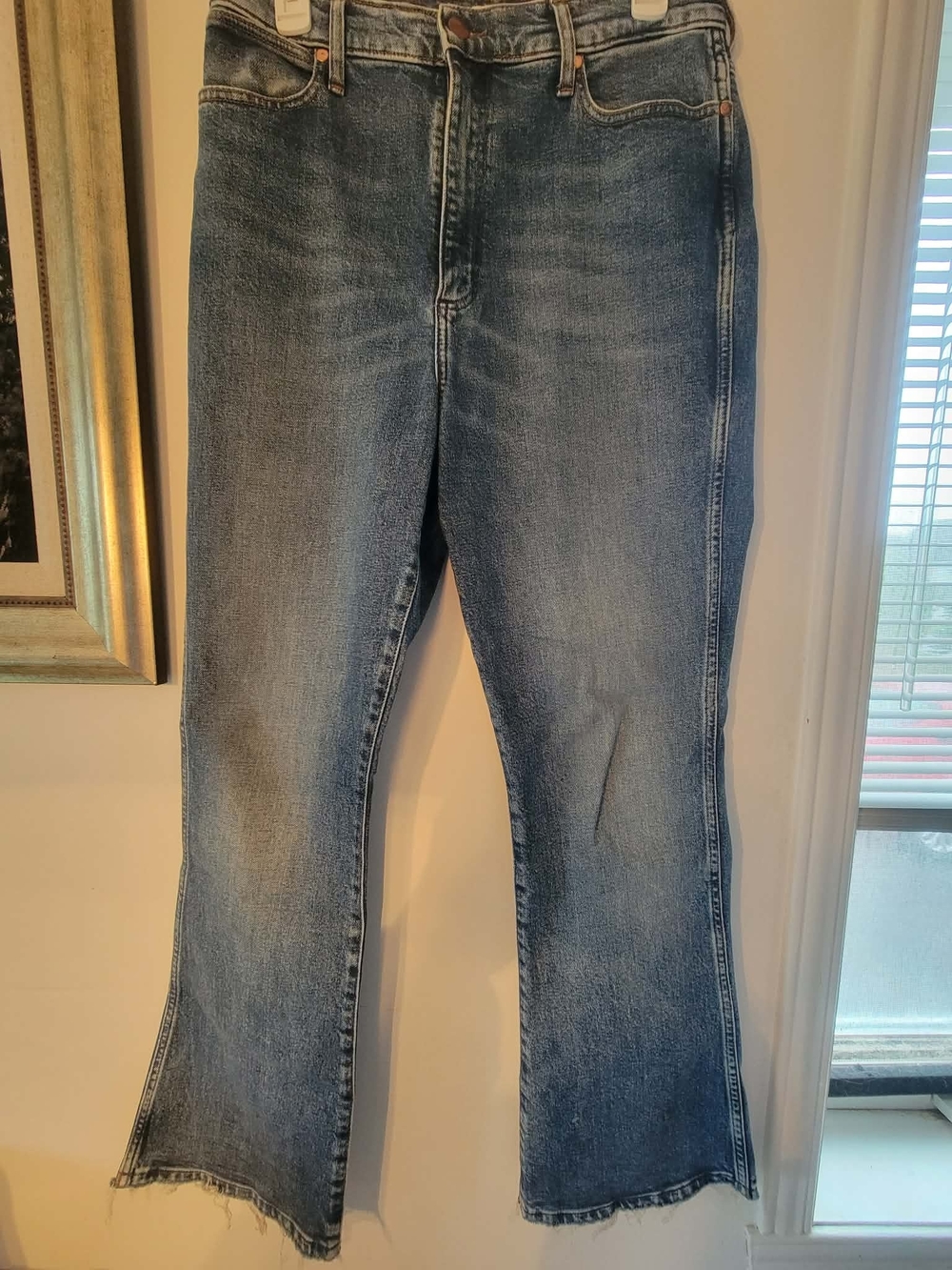 Wrangler Blue Faded Straight-Leg Jeans
